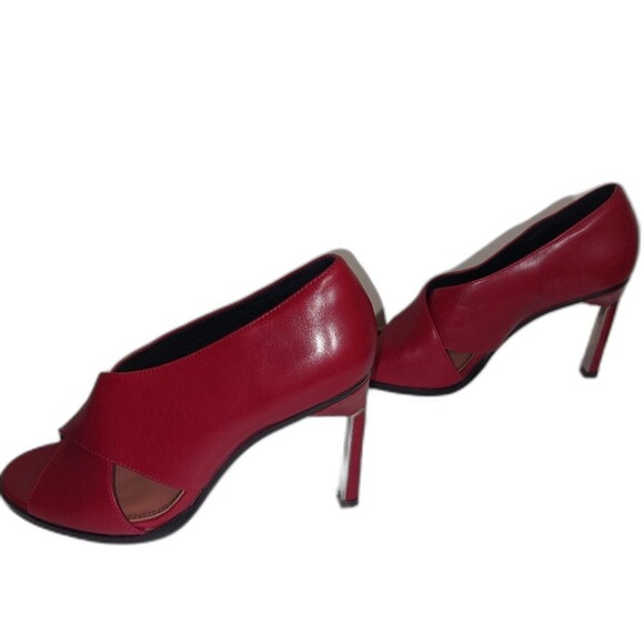 DEREK LAM Women's Leather Trey Stiletto 4" Heel Lipstick Red Size 7.5B EUC - Picture 9 of 16